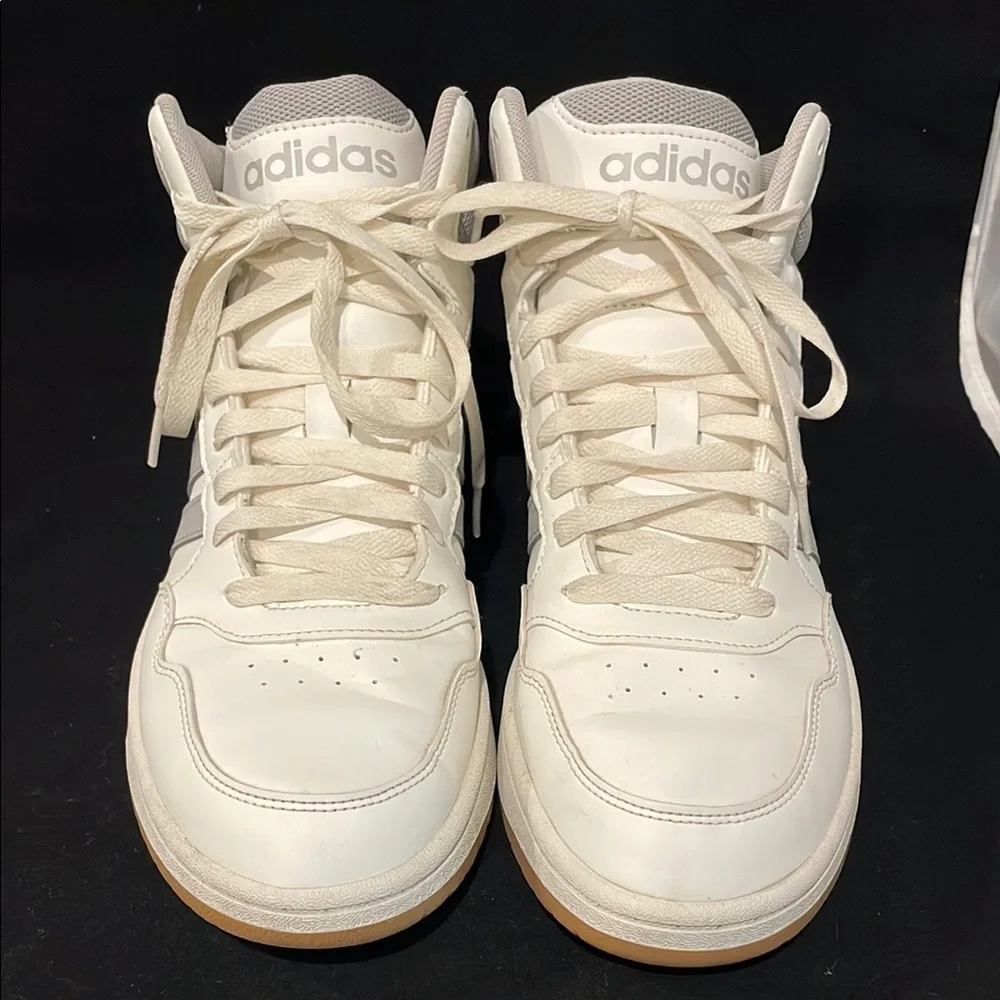 adidas White Athletic Shoes High-Top Design